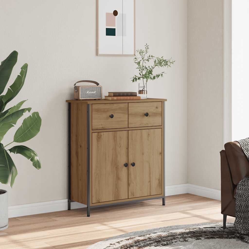 Buffet chêne artisanal 70x30x80 cm bois d'ingénierie - XIOS