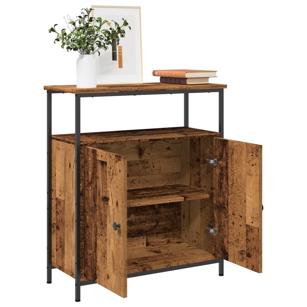 Buffet vieux bois 70x30x80 cm bois d'ingénierie - XIOS