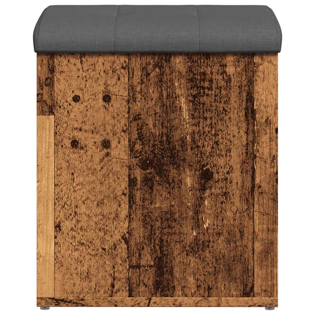 Banc de rangement vieux bois 42x42x45 cm bois d'ingénierie - XIOS