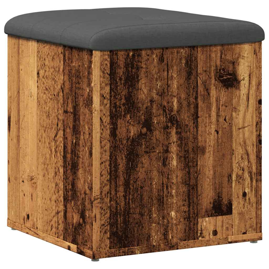 Banc de rangement vieux bois 42x42x45 cm bois d'ingénierie - XIOS