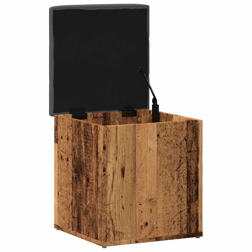 Banc de rangement vieux bois 42x42x45 cm bois d'ingénierie - XIOS