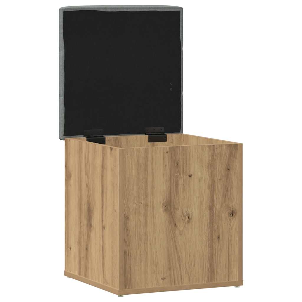 Banc de rangement chêne artisanal 42x42x45 cm bois d'ingénierie - XIOS
