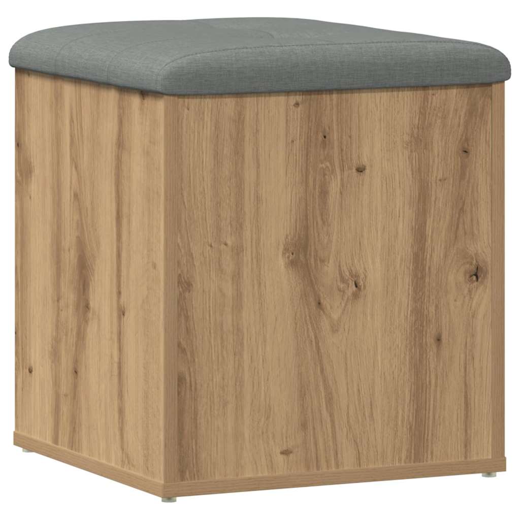 Banc de rangement chêne artisanal 42x42x45 cm bois d'ingénierie - XIOS