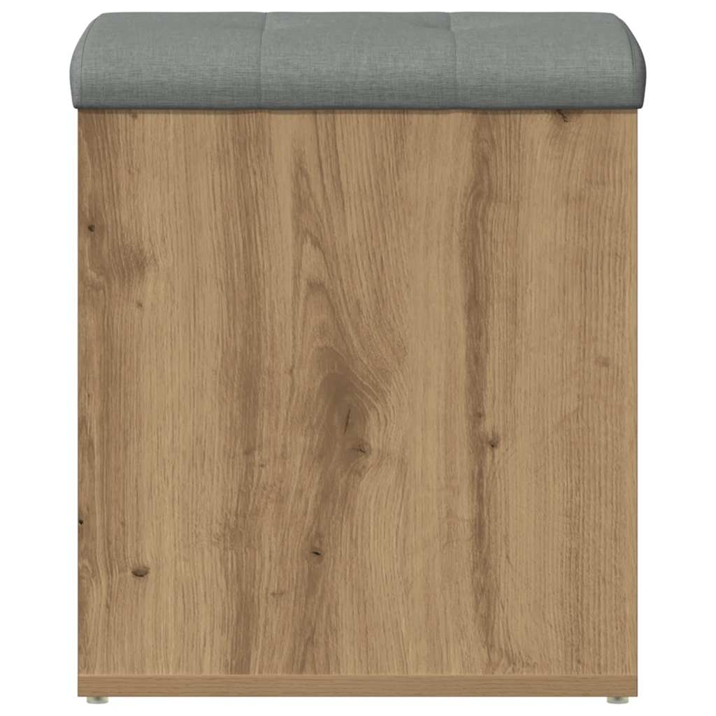 Banc de rangement chêne artisanal 42x42x45 cm bois d'ingénierie - XIOS