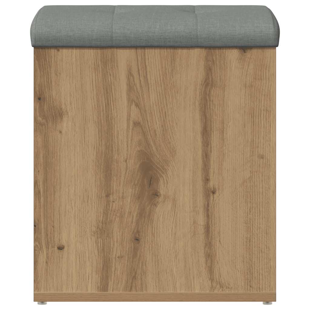 Banc de rangement chêne artisanal 42x42x45 cm bois d'ingénierie - XIOS