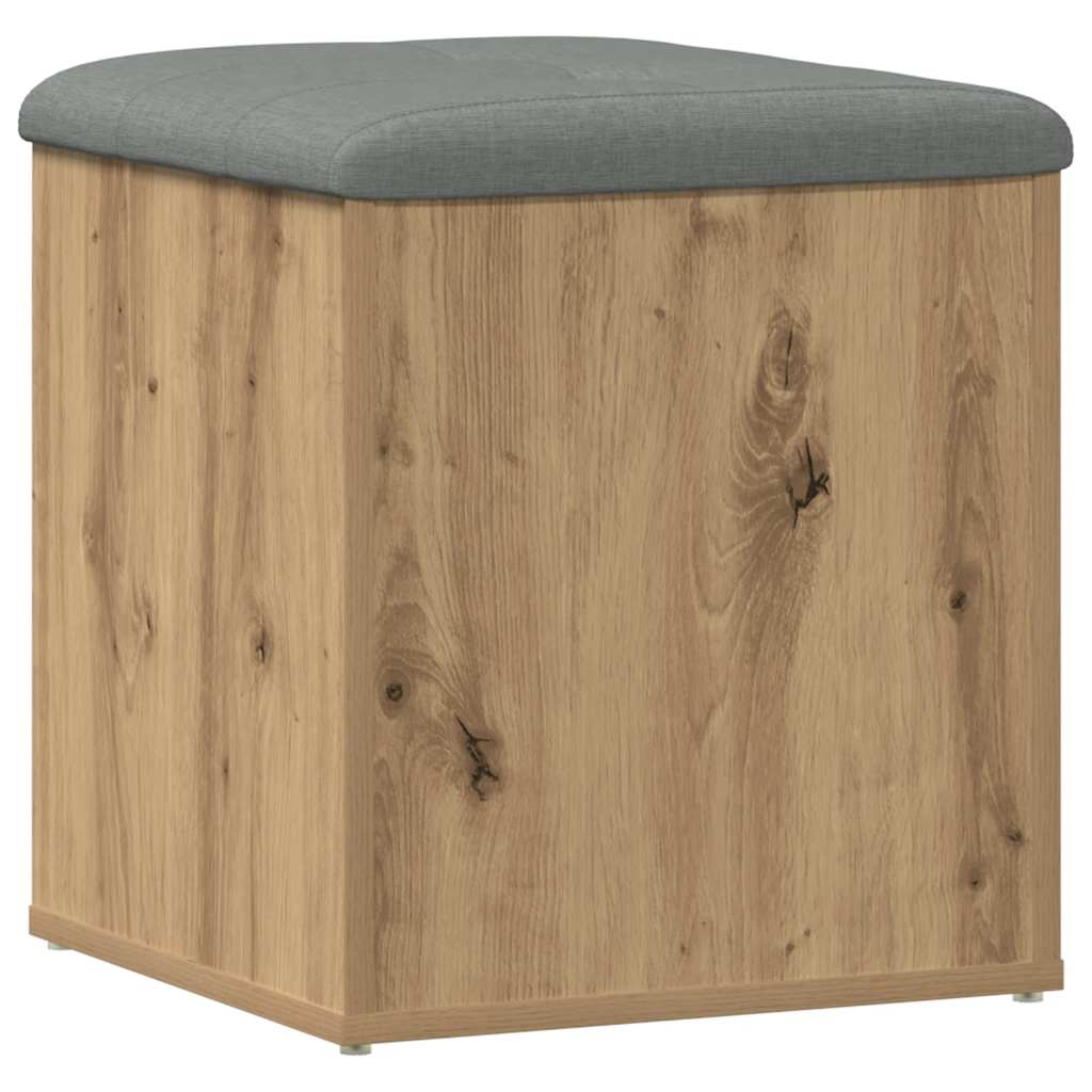Banc de rangement chêne artisanal 42x42x45 cm bois d'ingénierie - XIOS