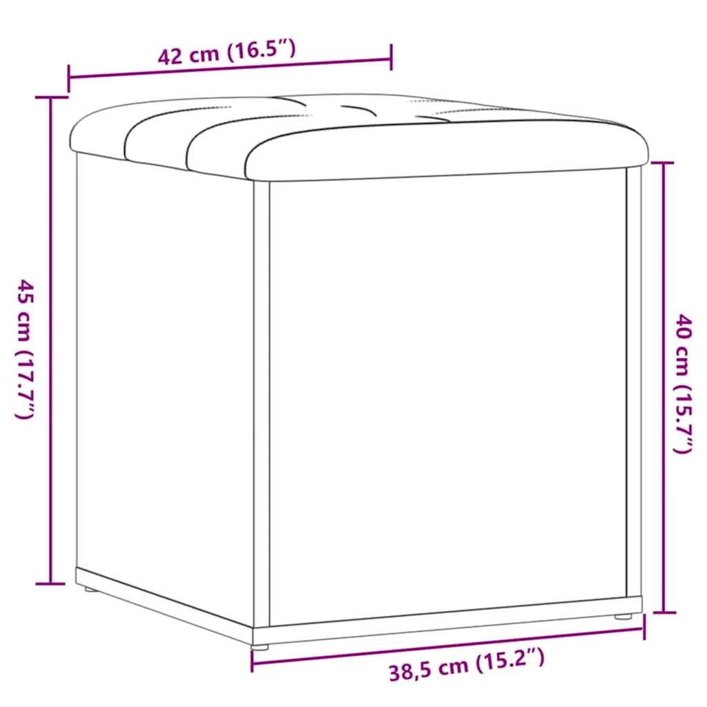 Banc de rangement chêne artisanal 42x42x45 cm bois d'ingénierie - XIOS