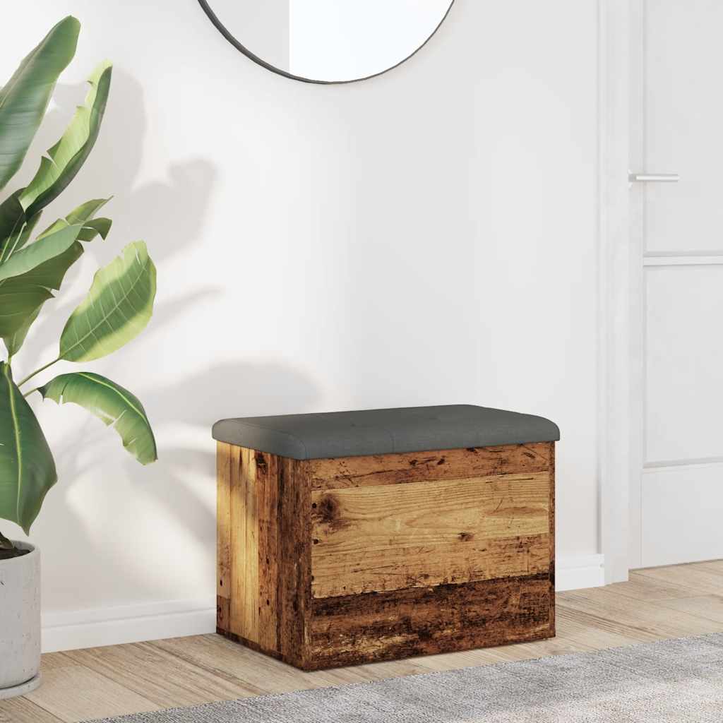 Banc de rangement vieux bois 62x42x45 cm bois d'ingénierie - XIOS