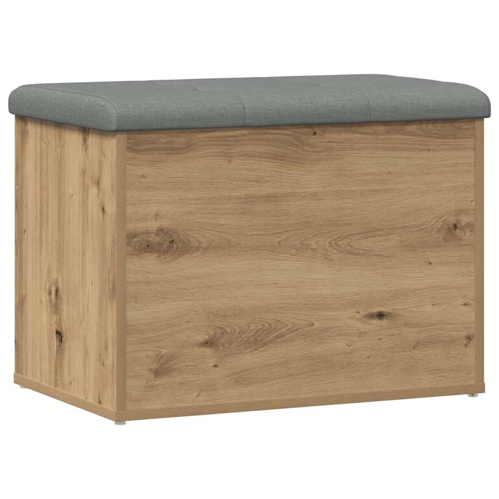 Banc de rangement chêne artisanal 62x42x45 cm bois d'ingénierie - XIOS