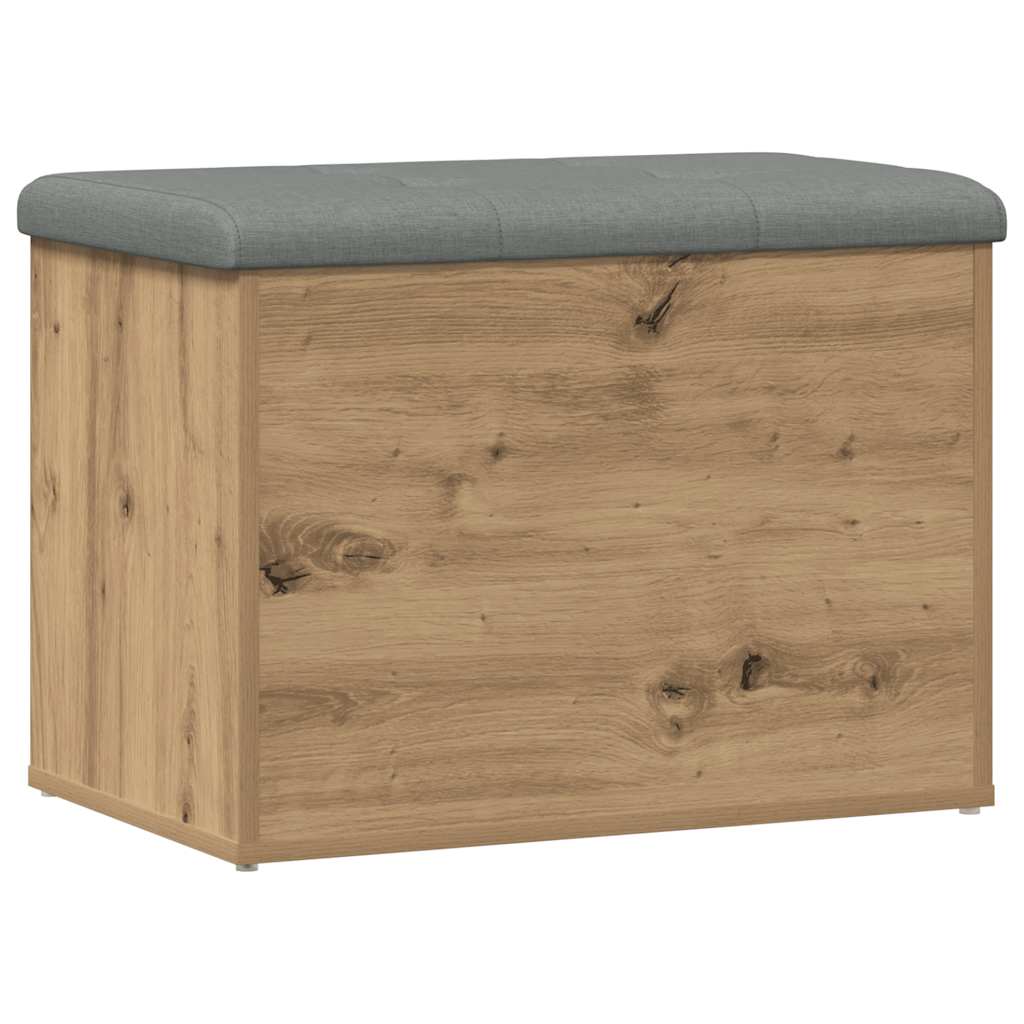 Banc de rangement chêne artisanal 62x42x45 cm bois d'ingénierie - XIOS