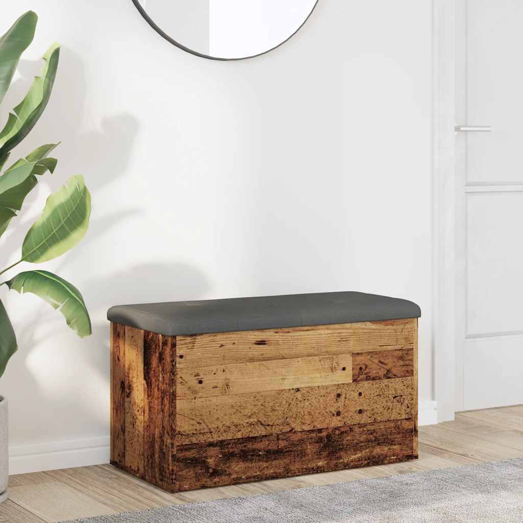 Banc de rangement vieux bois 82x42x45 cm bois d'ingénierie - XIOS