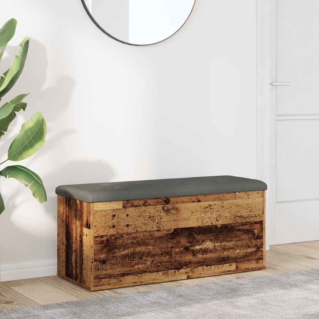 Banc de rangement vieux bois 102x42x45 cm bois d'ingénierie - XIOS