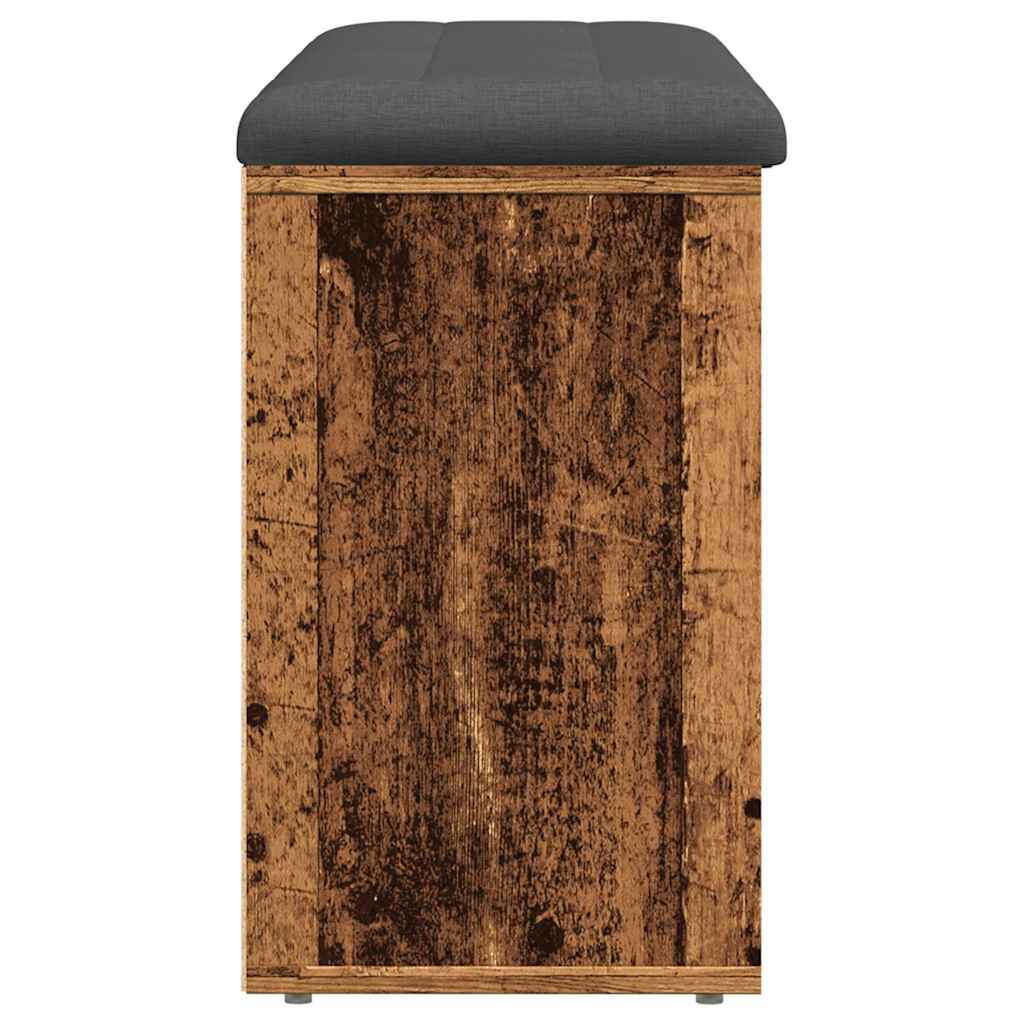 Banc à chaussures vieux bois 102x32x50 cm bois d'ingénierie - XIOS