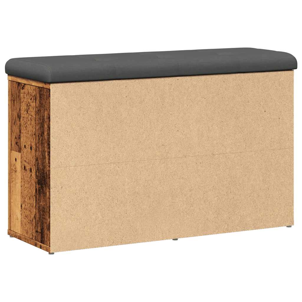 Banc à chaussures vieux bois 82x32x50 cm bois d'ingénierie - XIOS