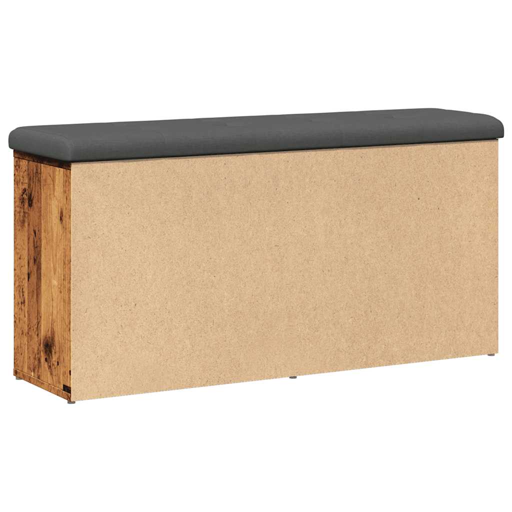 Banc à chaussures vieux bois 102x32x50 cm bois d'ingénierie - XIOS