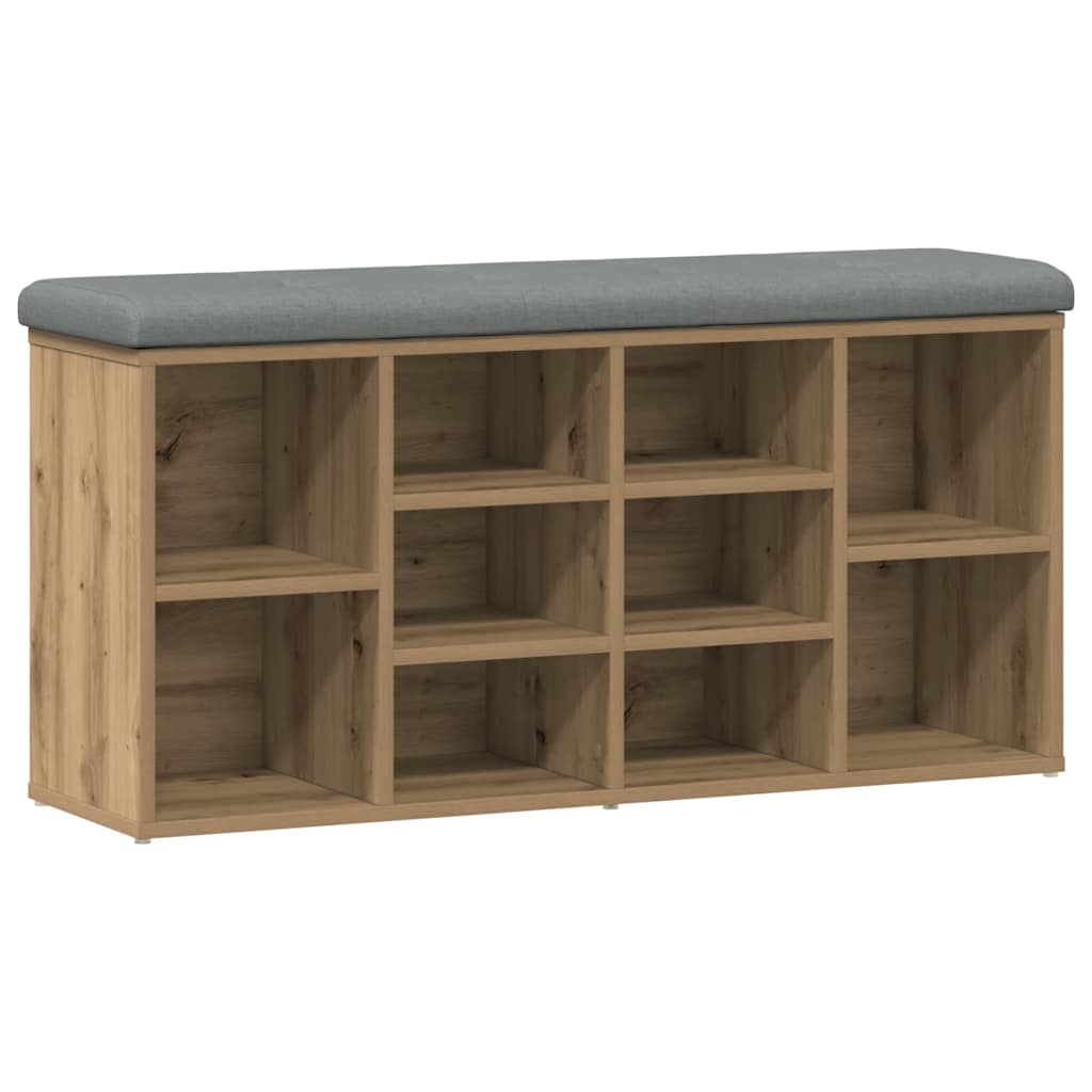 Banc à chaussures chêne artisanal 102x32x50cm bois d'ingénierie - XIOS