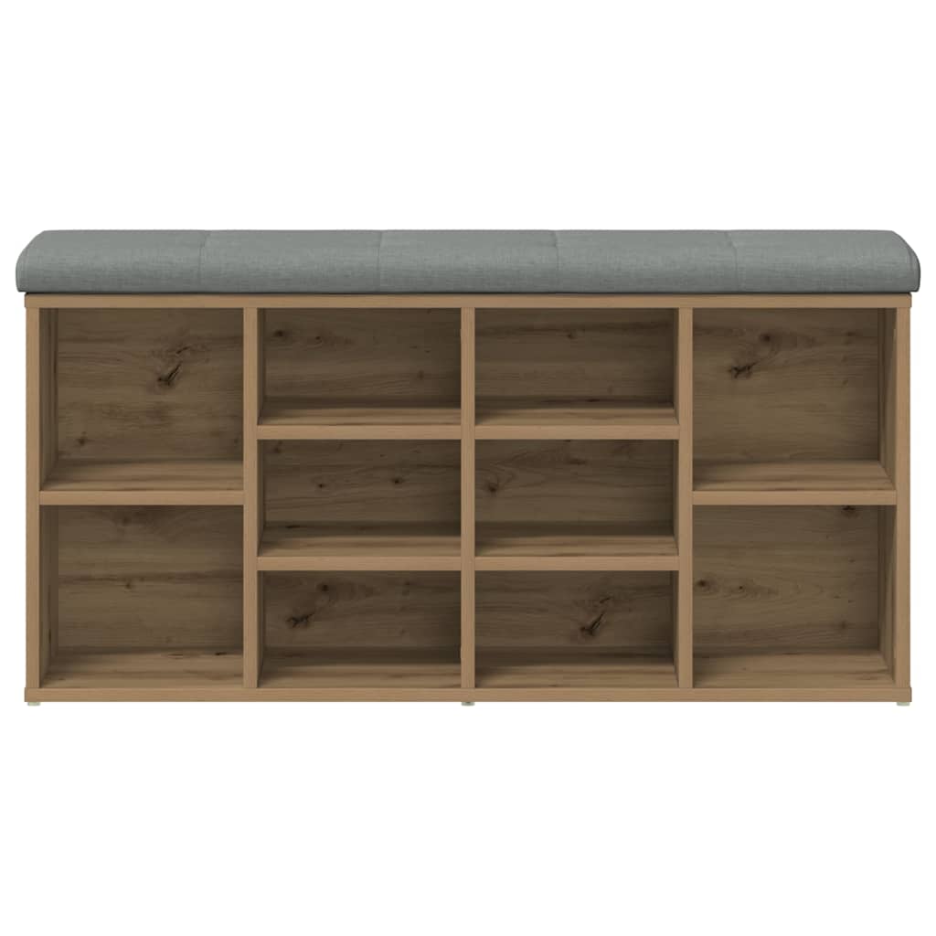 Banc à chaussures chêne artisanal 102x32x50cm bois d'ingénierie - XIOS