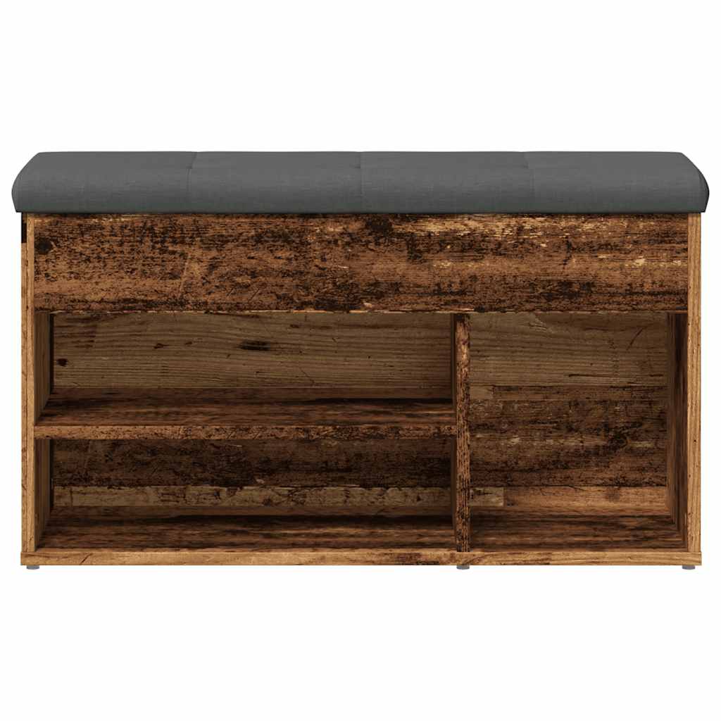 Banc à chaussures vieux bois 82x32x45,5 cm bois d'ingénierie - XIOS