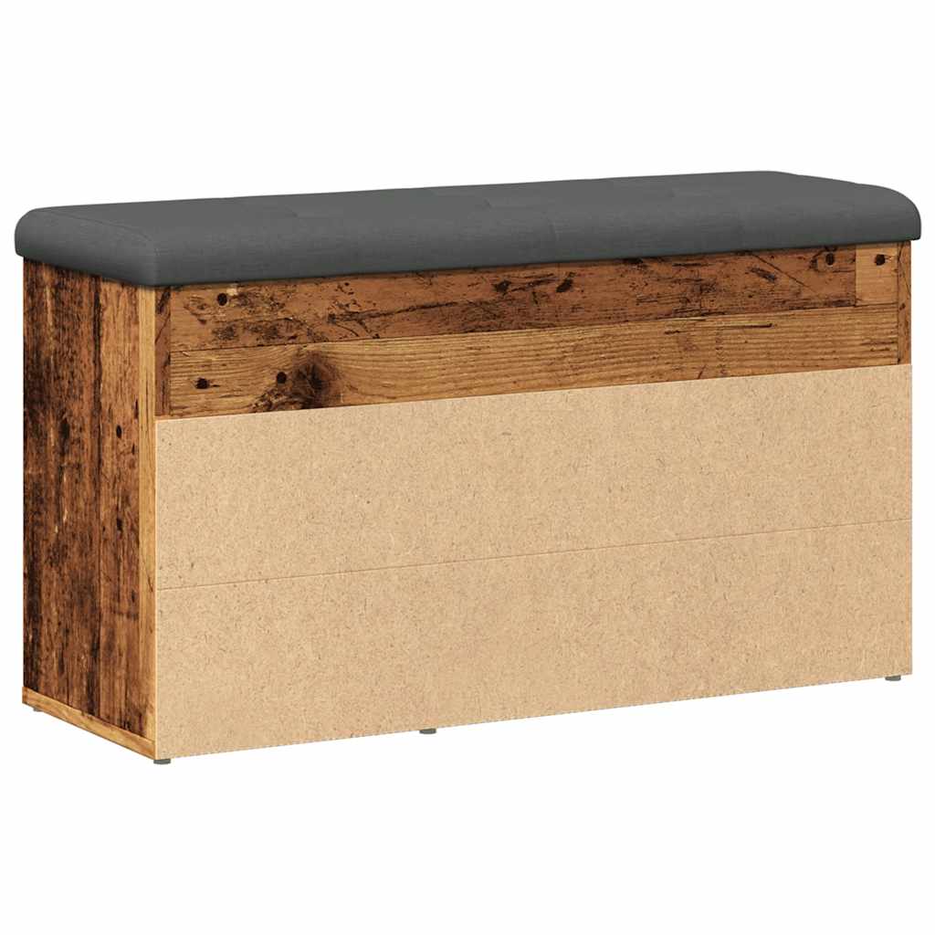 Banc à chaussures vieux bois 82x32x45,5 cm bois d'ingénierie - XIOS