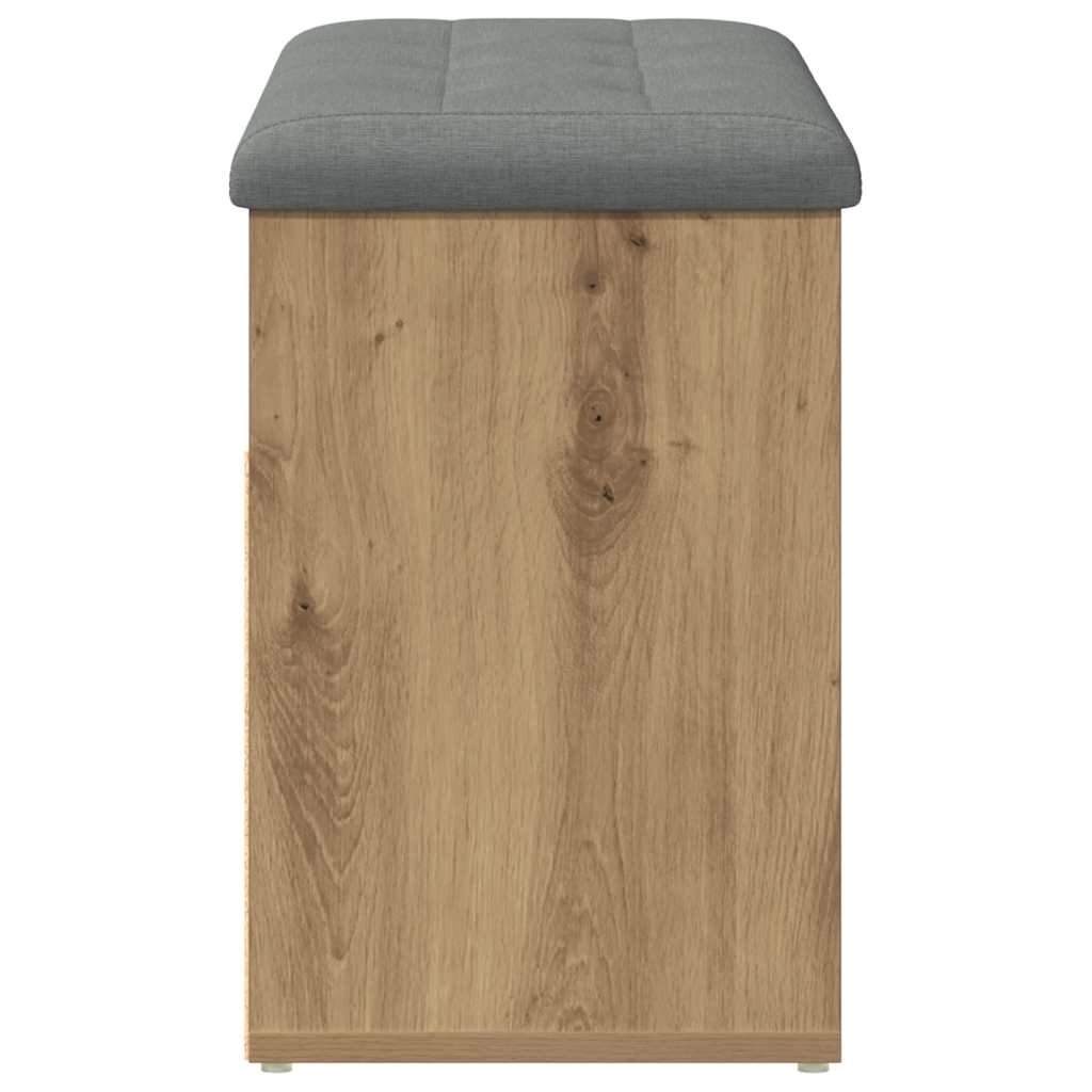 Banc à chaussures chêne artisanal 82x32x45,5 cm bois ingénierie - XIOS