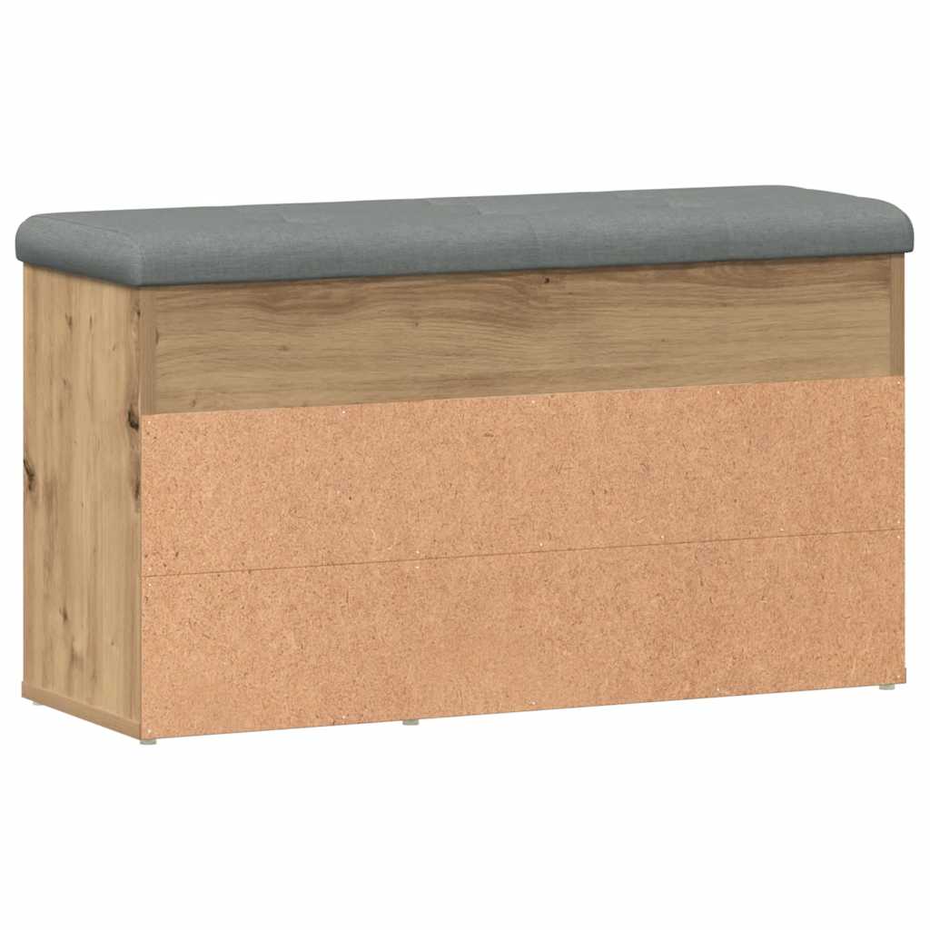 Banc à chaussures chêne artisanal 82x32x45,5 cm bois ingénierie - XIOS