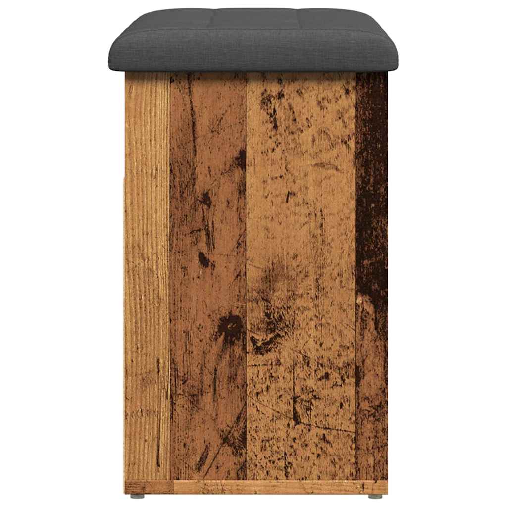 Banc à chaussures vieux bois 62x32x50 cm bois d'ingénierie - XIOS