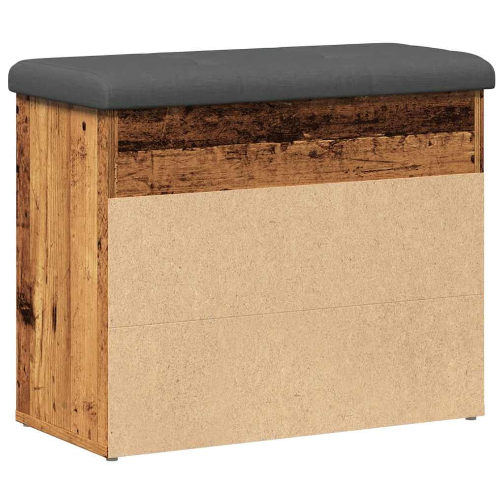 Banc à chaussures vieux bois 62x32x50 cm bois d'ingénierie - XIOS