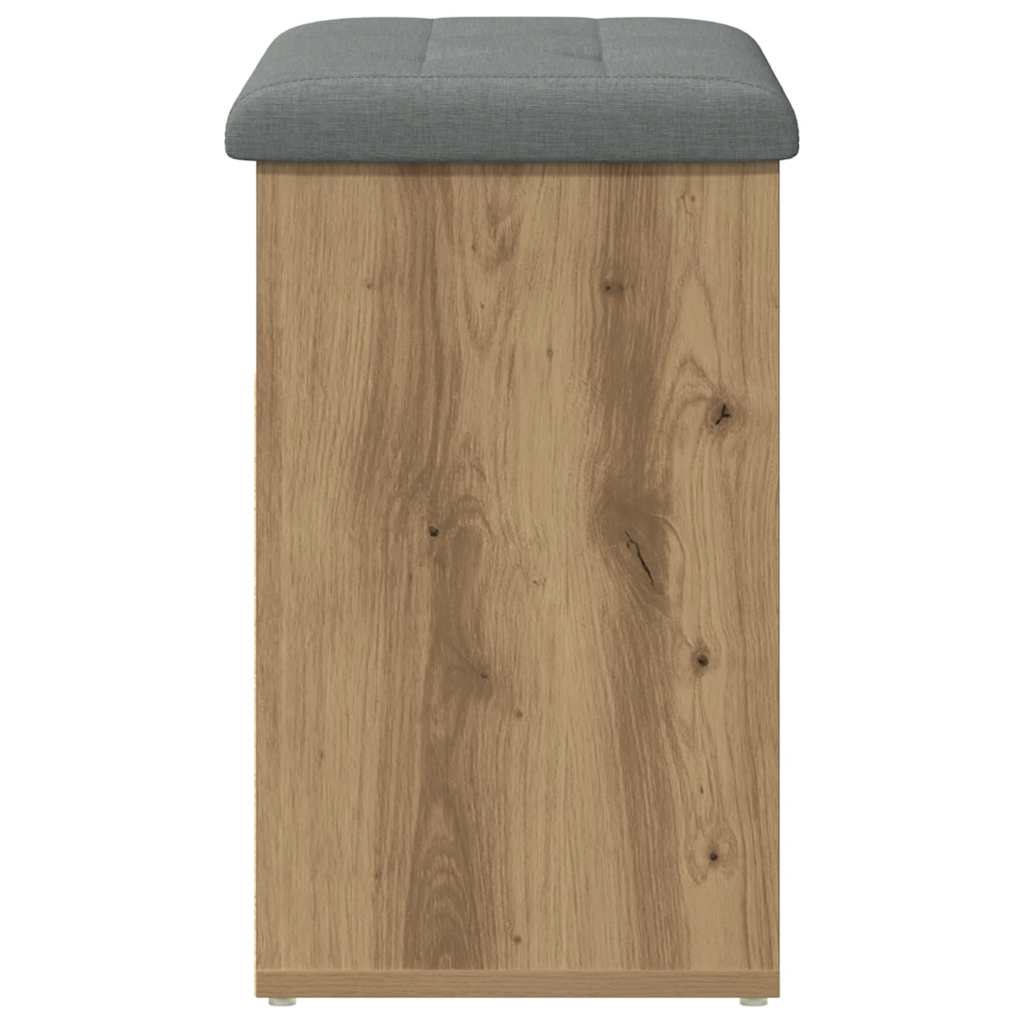 Banc à chaussures chêne artisanal 62x32x50 cm bois d'ingénierie - XIOS