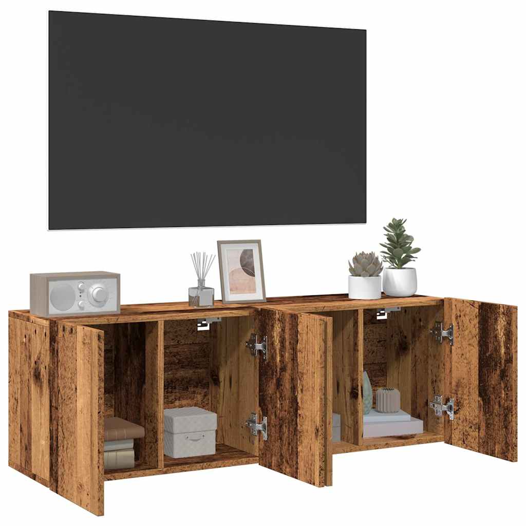 Meubles TV muraux 2 pcs vieux bois 60x30x41 cm - XIOS