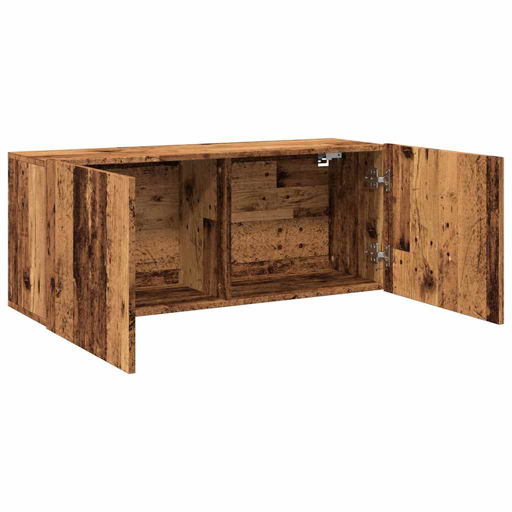 Meuble TV mural vieux bois 100x30x41 cm - XIOS