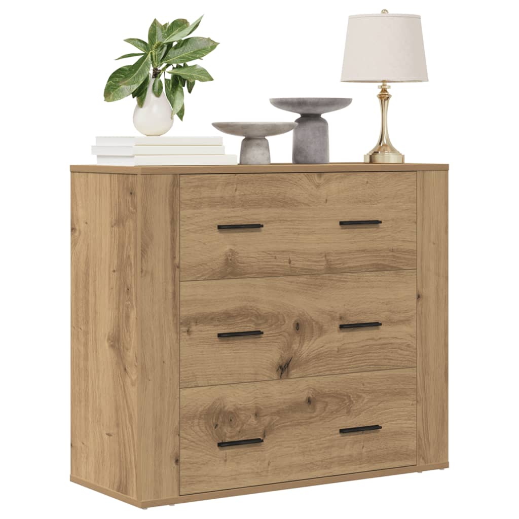 Buffet chêne artisanal 80x33x70 cm bois d'ingénierie - XIOS