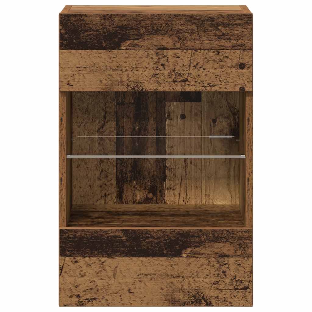 Meubles muraux avec lumières LED pour TV 2 pcs vieux bois 40x30x60,5cm - XIOS
