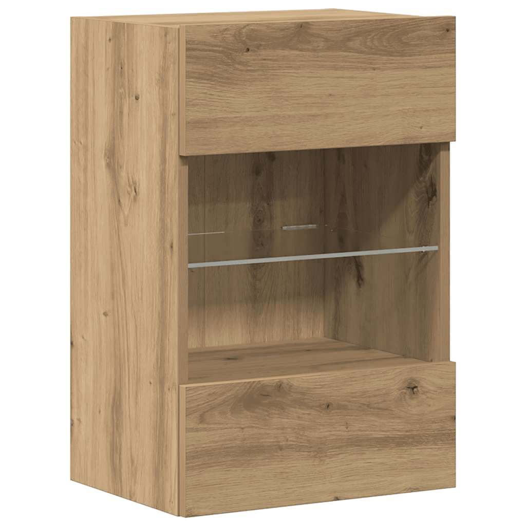 Meubles muraux avec lumières LED pour TV 2 pcs chêne artisanal - XIOS