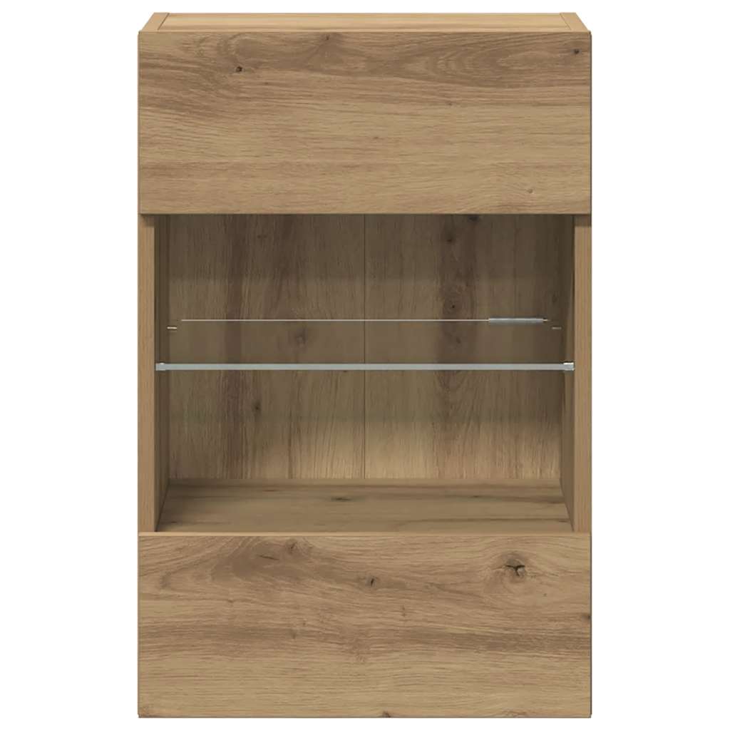 Meubles muraux avec lumières LED pour TV 2 pcs chêne artisanal - XIOS