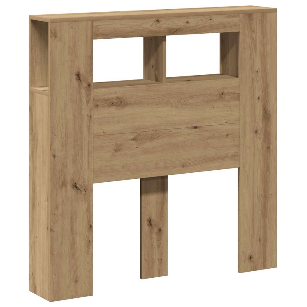 Tête de lit à LED chêne artisanal 100x18,5x103,5 cm