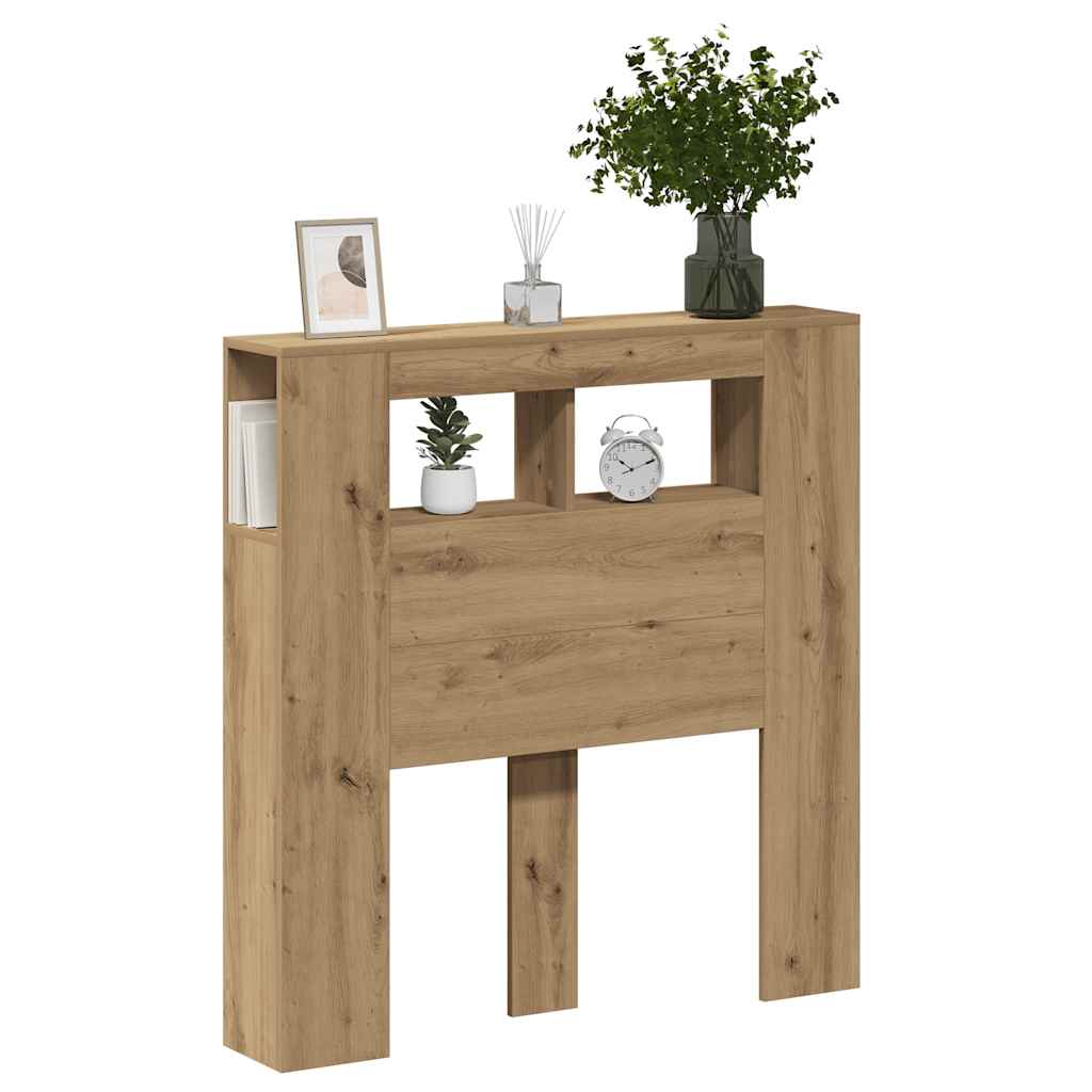 Tête de lit à LED chêne artisanal 100x18,5x103,5 cm