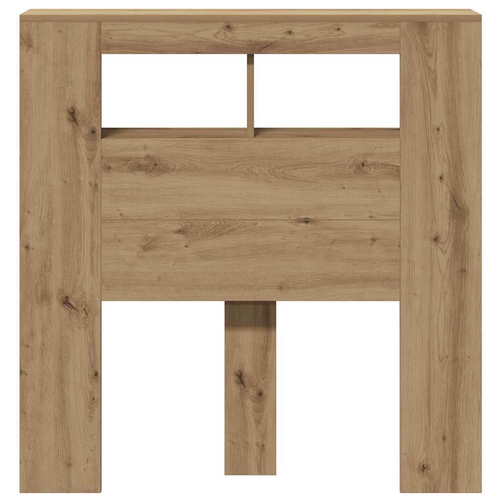 Tête de lit à LED chêne artisanal 100x18,5x103,5 cm