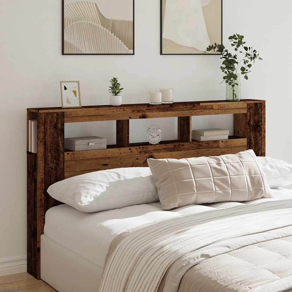 Tête de lit à LED vieux bois 180x18,5x103,5cm bois d'ingénierie - XIOS