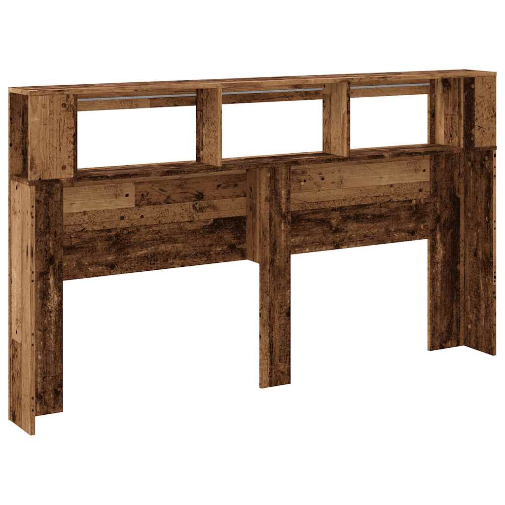 Tête de lit à LED vieux bois 180x18,5x103,5cm bois d'ingénierie - XIOS