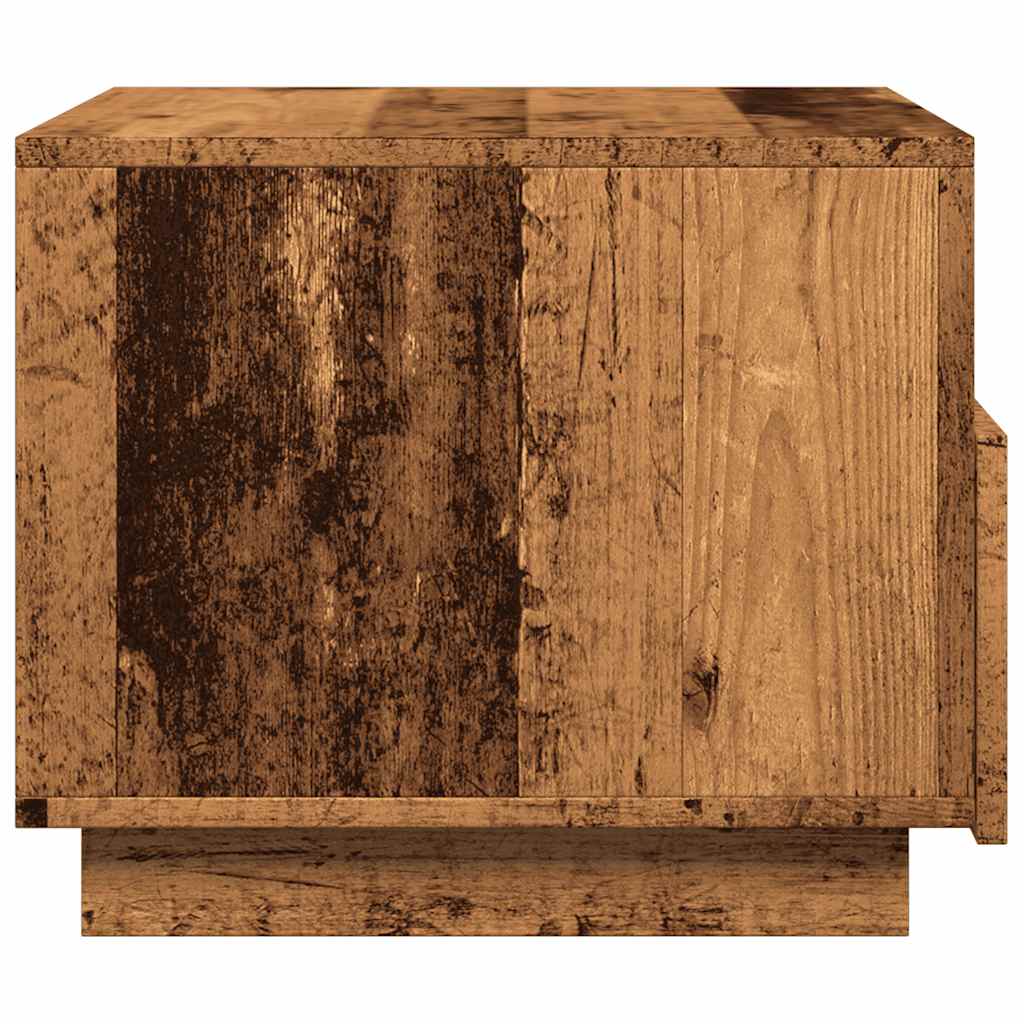 Table basse avec lumières LED vieux bois 50x49x40 cm - XIOS