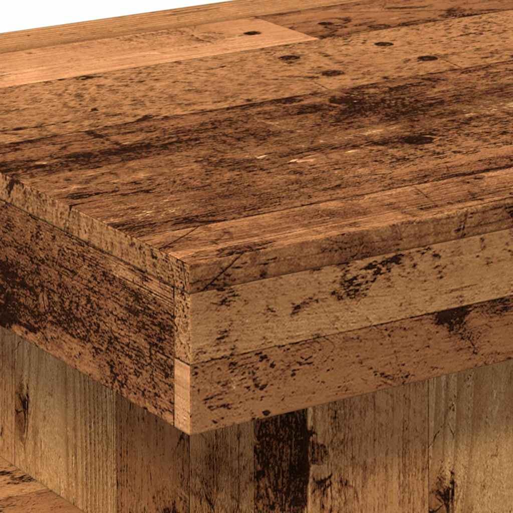 Table basse avec lumières LED vieux bois 50x50x40 cm - XIOS