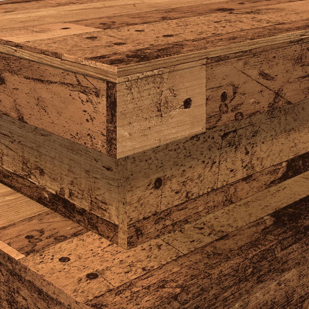 Table basse avec lumières LED vieux bois 90x50x40 cm - XIOS