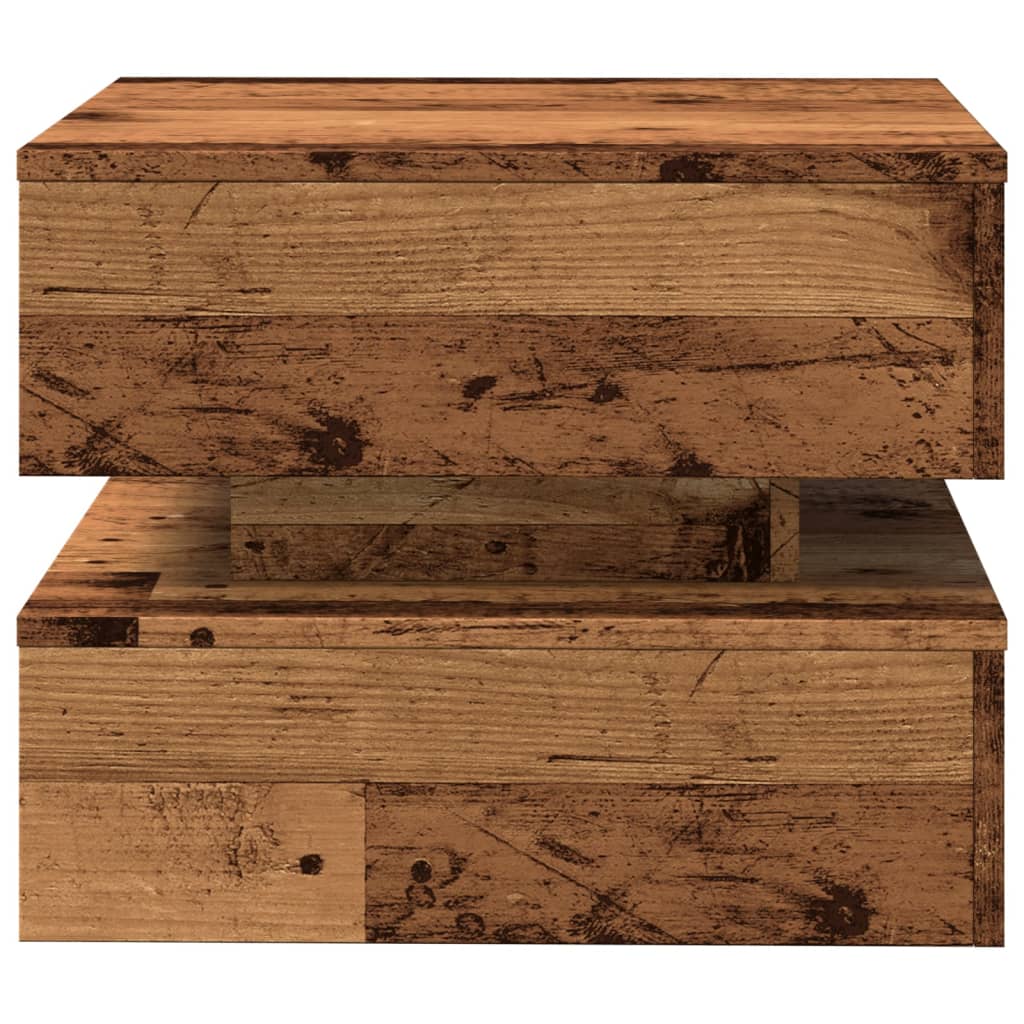 Table basse avec lumières LED vieux bois 50x50x40 cm - XIOS