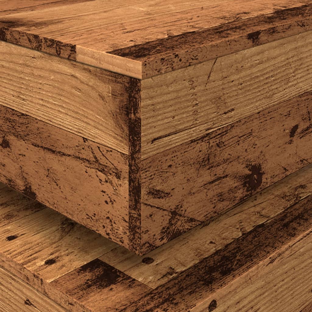 Table basse avec lumières LED vieux bois 50x50x40 cm - XIOS