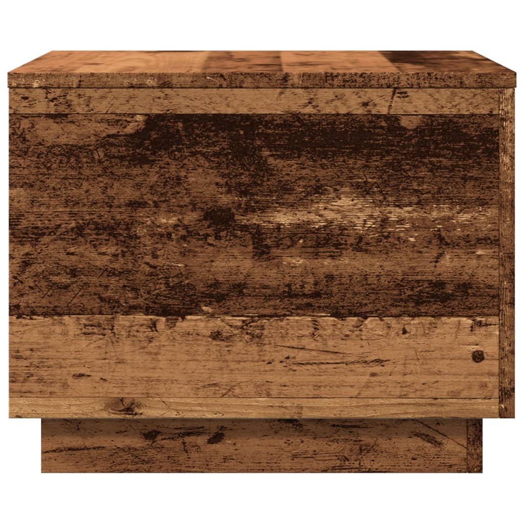 Table basse avec lumières LED vieux bois 50x50x40 cm - XIOS