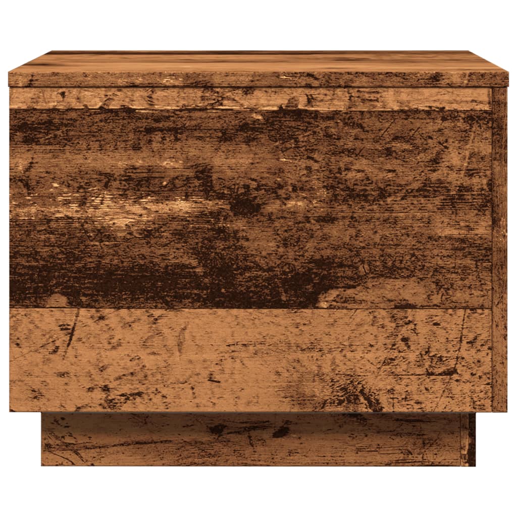 Table basse avec lumières LED vieux bois 50x50x40 cm - XIOS