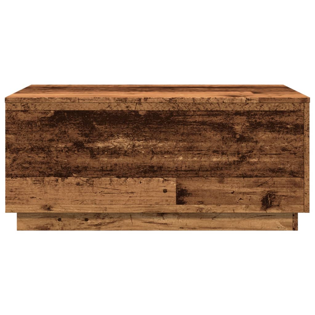 Table basse avec lumières LED vieux bois 90x50x40 cm - XIOS