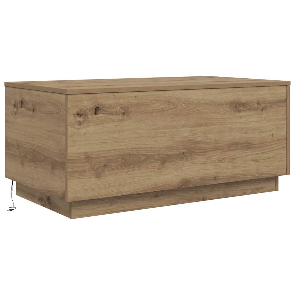 Table basse avec lumières LED chêne artisanal 90x50x40 cm - XIOS