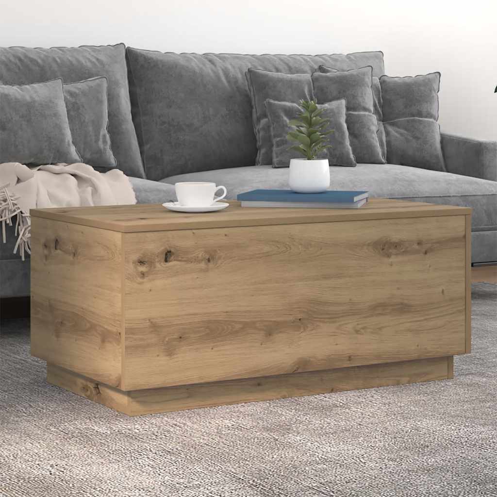 Table basse avec lumières LED chêne artisanal 90x50x40 cm - XIOS