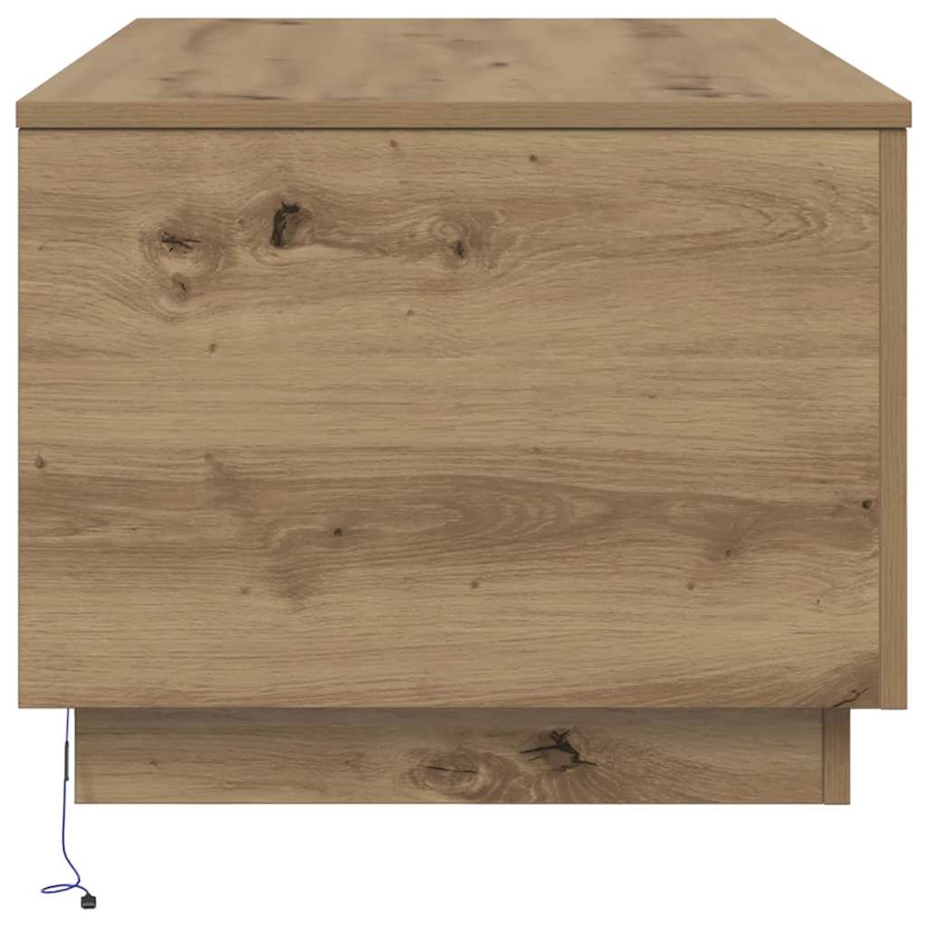 Table basse avec lumières LED chêne artisanal 90x50x40 cm - XIOS